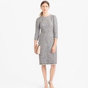 J. Crew Multicolor Tweed Long Sleeve Dress